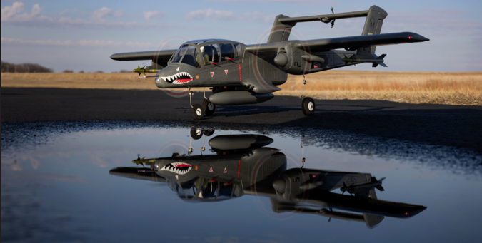 Micro OV-10 Bronco 645mm BNF Basic with AS3X and SAFE Select E-Flite EFLU35050