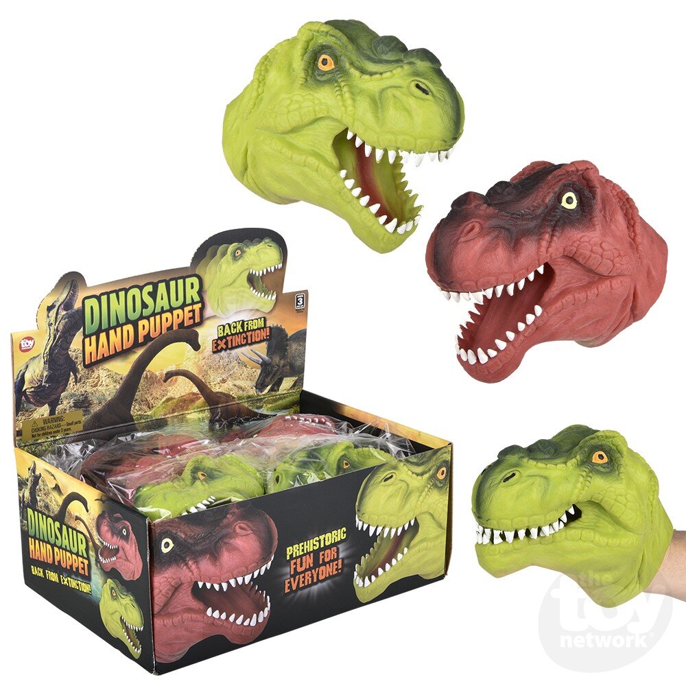6” STRETCHY DINOSAUR HAND PUPPE Toy Network TPA-HPDIN
