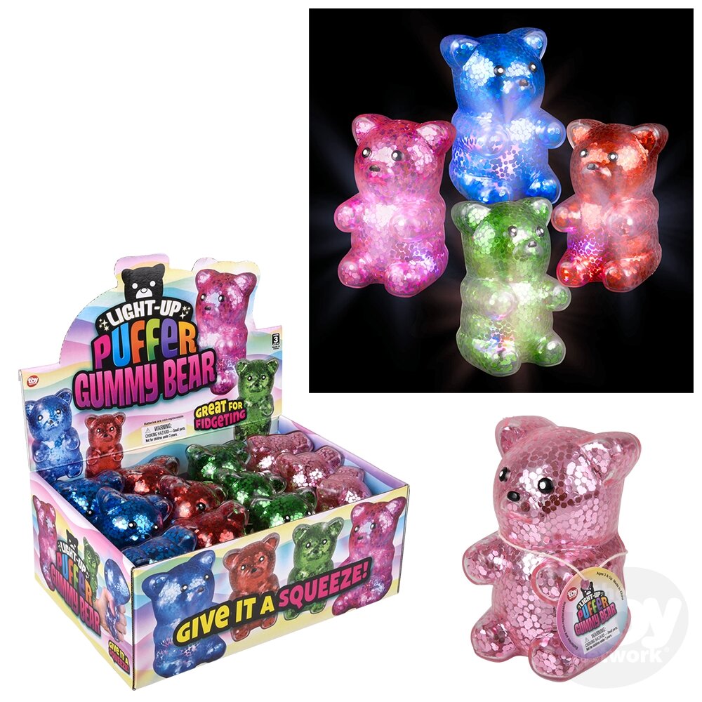 4.5" SPARKLE LIGHT-UP PUFFER YUMMY BEAR Toy Network TPA-SPGL4
