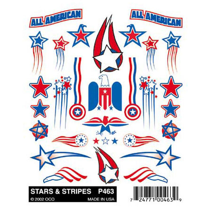PINE CAR Stick-On Decals, Stars