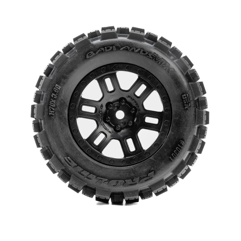 Badlands Front/Rear Tires MTD 12mm Black Split Six (2): ARRMA MINI KRATON