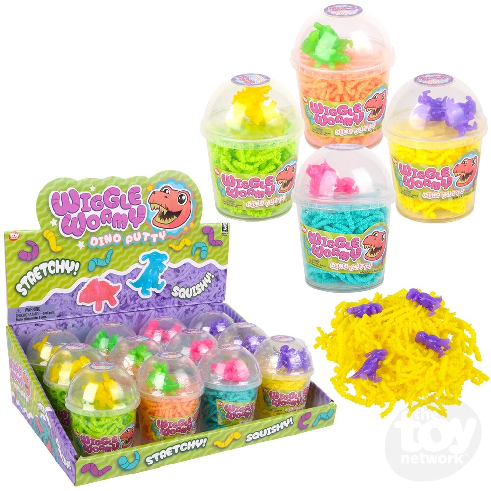 3.6" WIGGLE WORMY DINOSAUR PUTT Toy Network TSK-WWDIN

