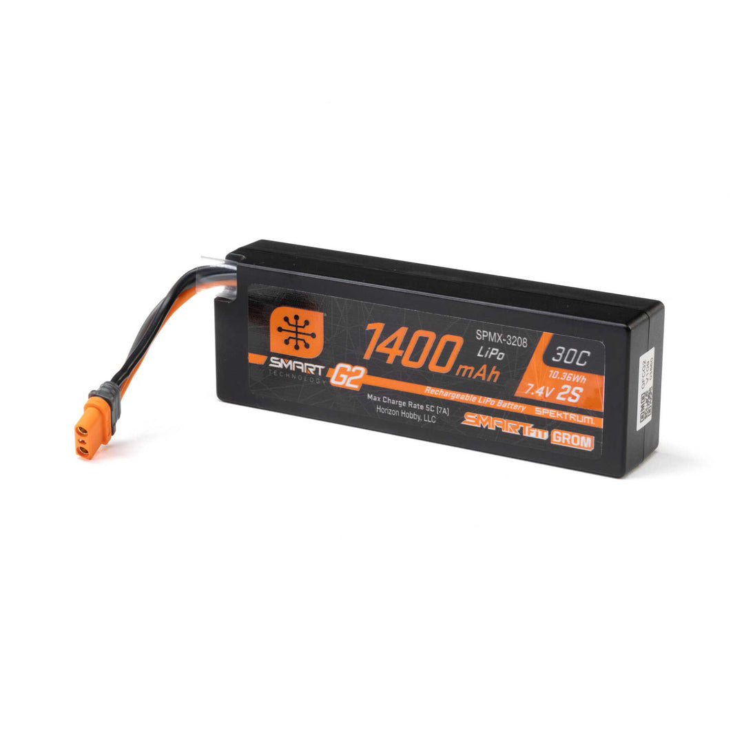 7.4V 1400mAh 2S 30C Smart G2 LiPo Battery: IC2 Spektrum SPMX-3208