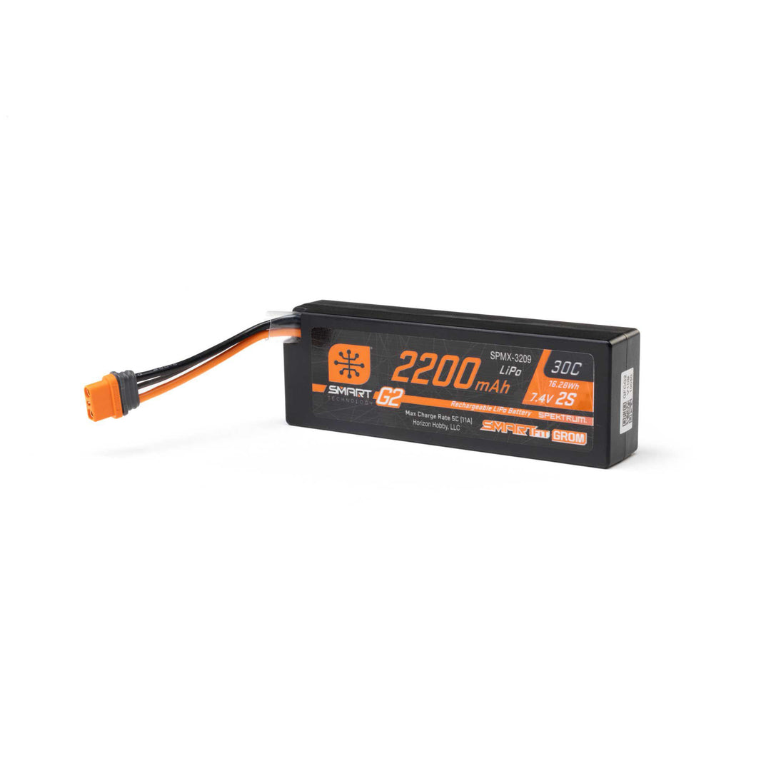 7.4V 2200mAh 2S 30C Smart G2 LiPo Battery: IC2 Spektrum SPMX-3209