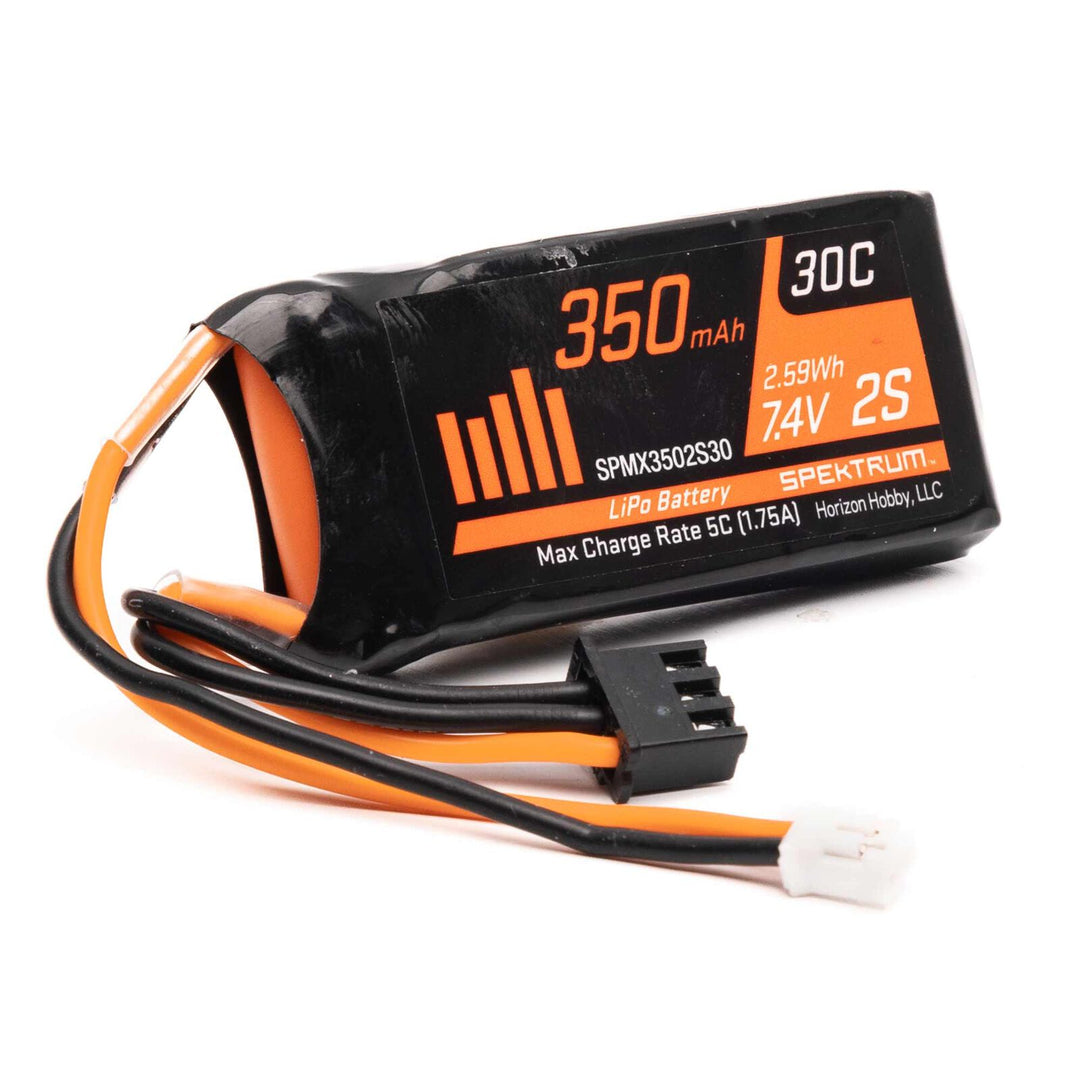 350mAh 2S 7.4V LiPo w/ PH2.0 2pin Power Connector, Spektrum, SPMX3502S30
