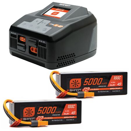 Smart Powerstage 8S Surface Bundle: (2) G2 5000mAh 4S LiPo IC5 &amp; S2100 Charger Spektrum  SPMXPSS850