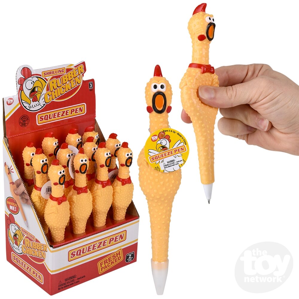 7" RUBBER CHICKEN PEN Toy Network TSP-RUBCH

