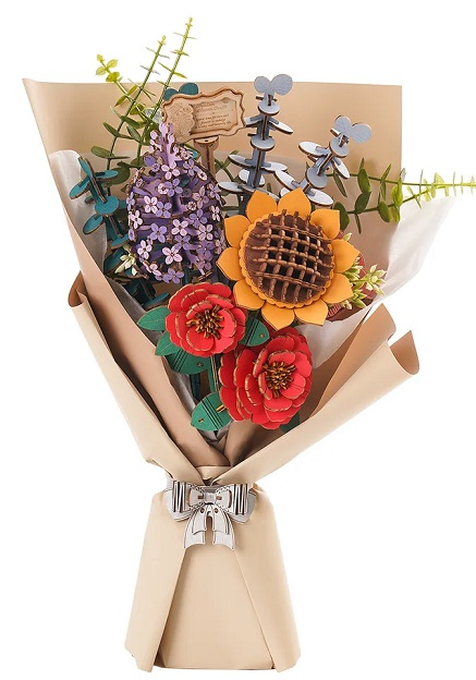 Wooden Flower Bouquet 3D Wooden Puzzle Robotime TW01H
