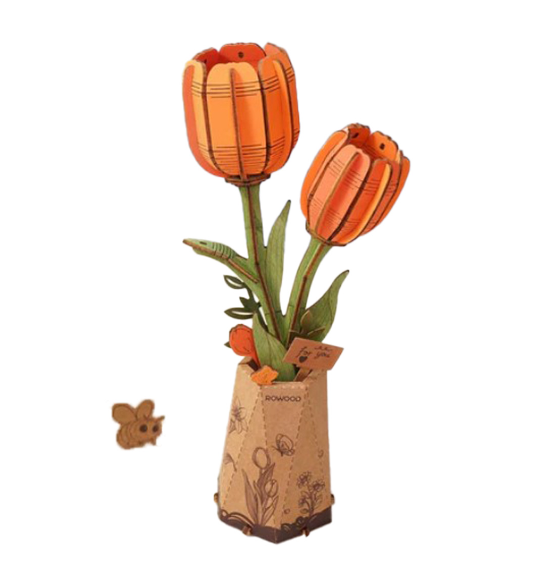 Orange Tulip - Wood Bloom Craft Robotime TW081