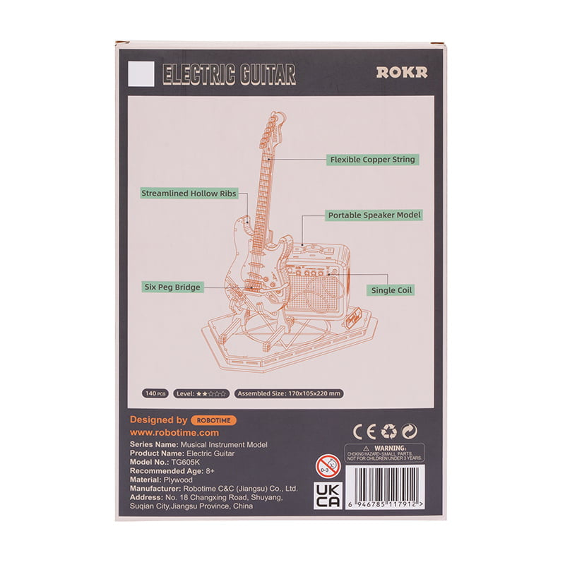 Robotime-ROKR Electric Guitar Model 3D wooden puzzle Robotime TG605K
