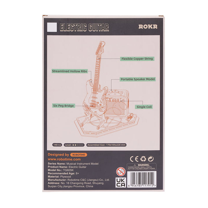 Robotime-ROKR Electric Guitar Model 3D wooden puzzle Robotime TG605K