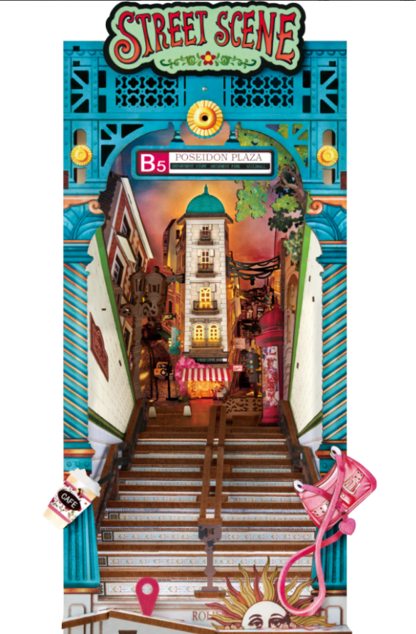 ROBOTIME Street Scene Book Nook TGB13