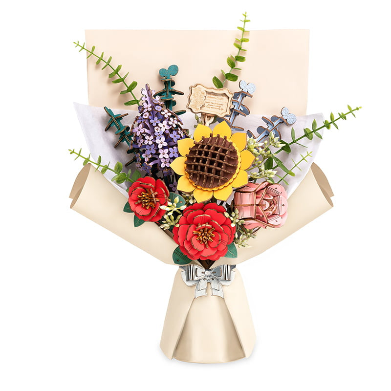 Wooden Flower Bouquet 3D Wooden Puzzle Robotime TW01H
