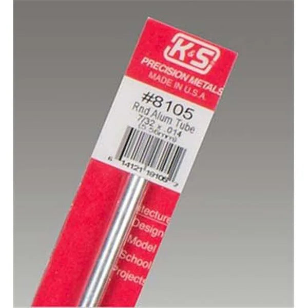 K&S Engineering K+S8105 0.21 x 12 in. Round Aluminum Tube #8105