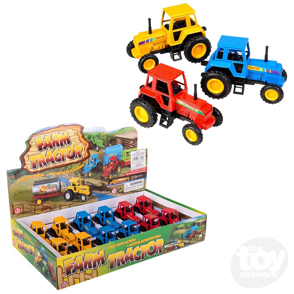 3.75" DIE CAST PULL BACK FARM TRACTOR Toy Network TVE-DICTR