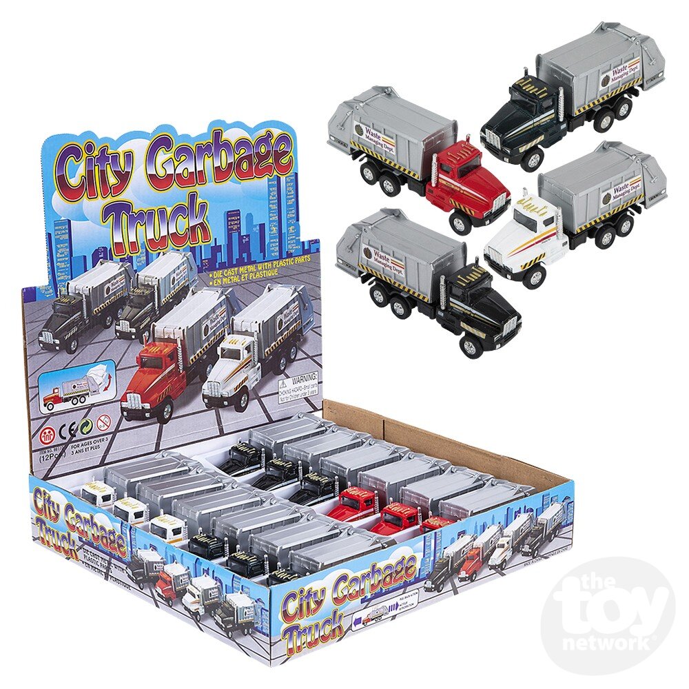 6" DIE CAST PULL BACK SANITATION TRUCK Toy Network TVE-SANTR