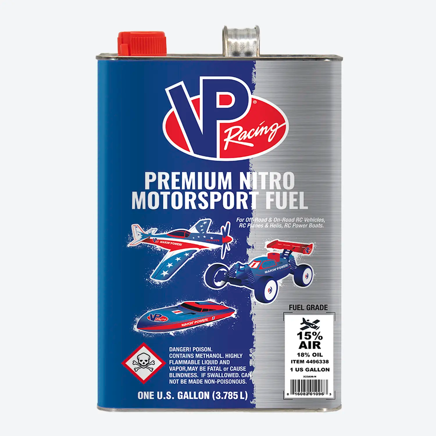VP Airplane Glow Fuel Gallon 15% Nitro (18% Castor/Synthetic Blend) Po