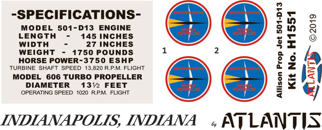 AANH 1551 Allison 501-D13 Prop Jet Aircra