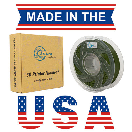 PLA 3D Printer Filament 1.75mm 1kg ARMY GREEN ZYLtech Engineering FMT-PLA-ARMYGRN