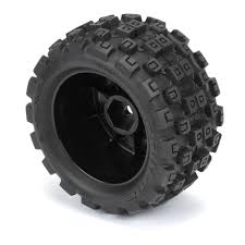 Badlands MX 1.85" All-Terrain Truck Tires (4) Mounted on Raid Black 12mm Hex Wheels for Granite GROM 4x4 Front or Rear PRO1024110