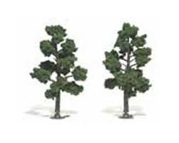 Woodland Scenics Ready-Made Tree, Medium Green 5-6" (2) WOOTR1513