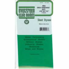 evergreen sheet styrene .010x6x12 transparent green