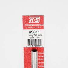 K+S 9811 Heavy Wall Aluminum Tube 9mm OD x .76mm Wall (1)