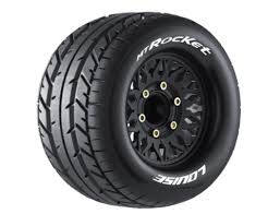 Louise R/C MFT MT-Rocket Soft 1/10 Monster Truck Tires, 12, 14, 17mm Removable Hex - 1 Pair LOULT3307SX