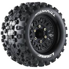 Louise R/C MT-Uphill Soft, 1/10 Monster Truck Tires, 0 & 1/2 " Offset, 12, 14, 17mm Removable Hex LOULT3204SX