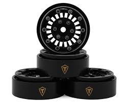 Treal Hobby Type C 1.0" Multi Spoke Aluminum Beadlock Crawler Wheels (Black) (4) (21.1g) TLHTSCX24-141