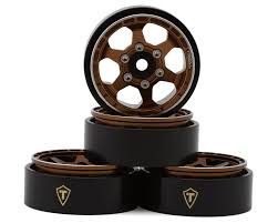 Treal Hobby Type E 1.0" 6-Slot Beadlock Wheels (Bronze) (4) (21.9g) TLHTSCX24