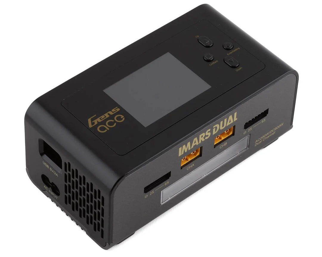 Gens Ace IMars Dual Port AC/DC Charger (6S/15A/100W x 2) (Black) GEA200WDUAL-UB
