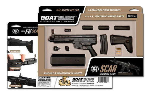 GoatGuns - 1/3 Scale Die Cast FN Scar Model, Black, GOASCAR-BLACK