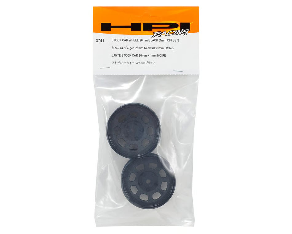 Stock Car Wheels 26mm Blk (2)
