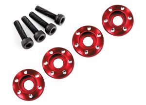 WHEEL NUT WASHER ALUMINUM RED Traxxas 7668R