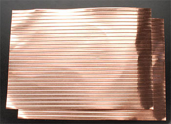 .003 copper 5x7 Sheets crimped