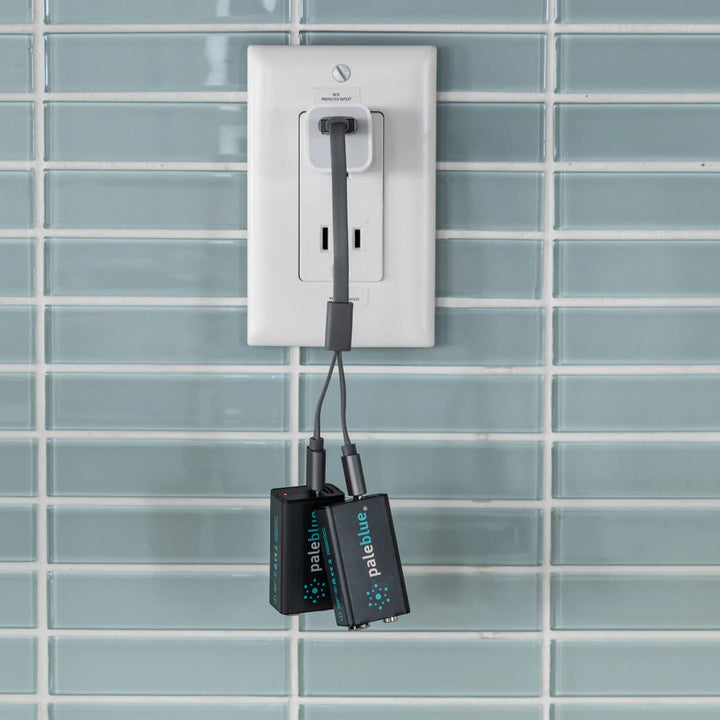 Pale Blue Lithium Ion Rechargeable 9V Batteries 2pk PBLPB9VC