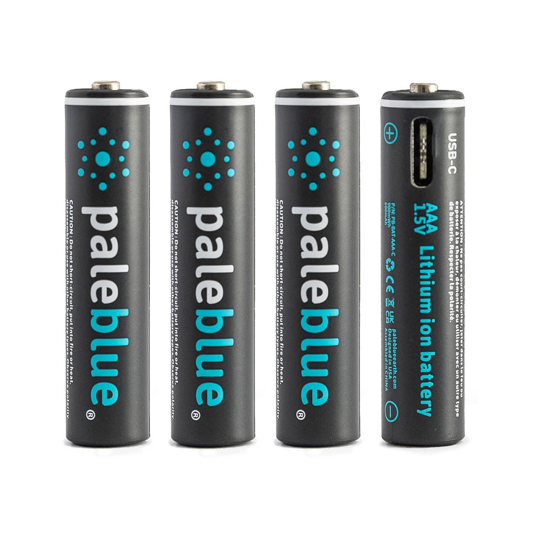 Pale Blue Lithium Ion Rechargeable AAA Batteries 4pk PBLPBAAAC
