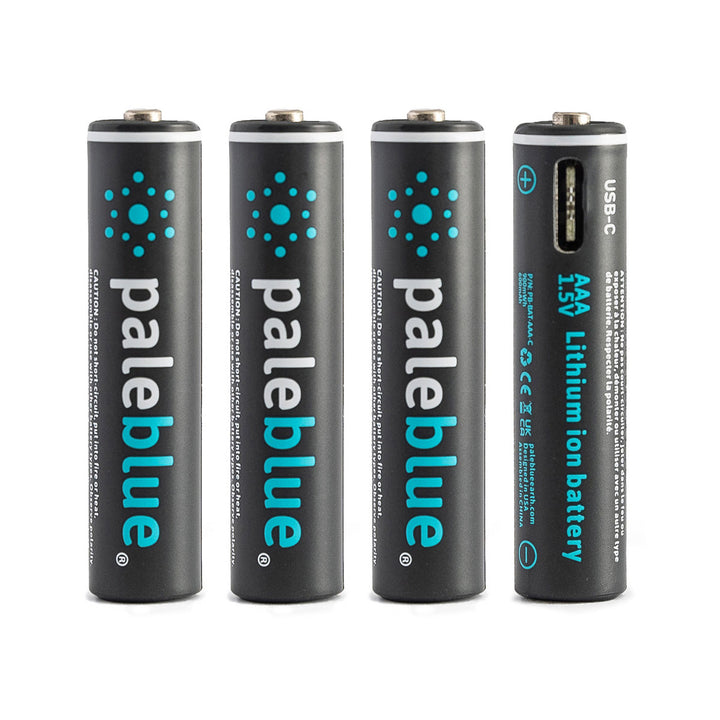 Pale Blue Lithium Ion Rechargeable AAA Batteries 4pk PBLPBAAAC