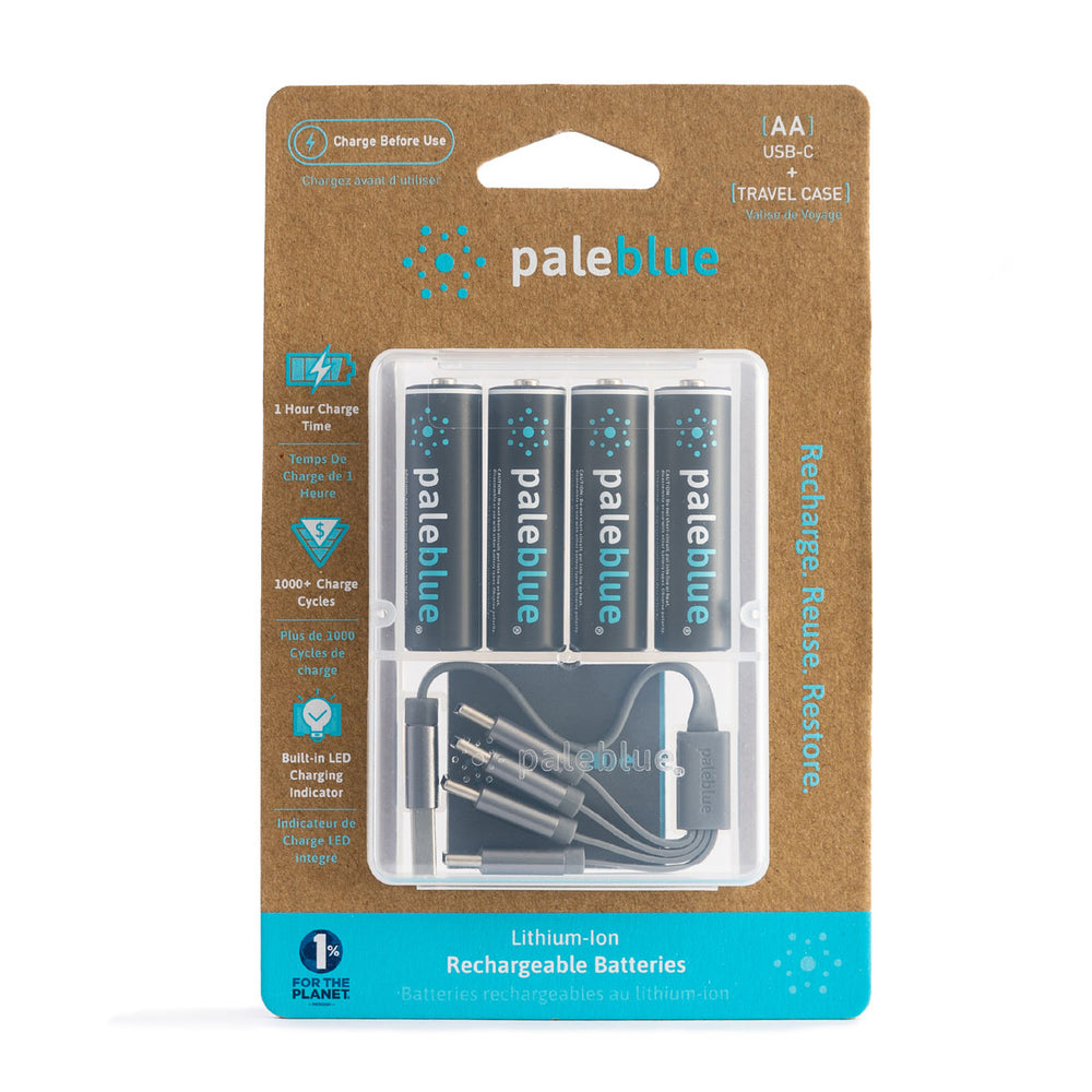 Pale Blue Lithium Ion Rechargeable AA Batteries 4pk PBLPBAAC

