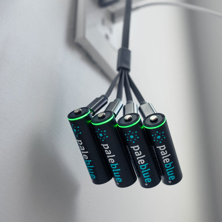 Pale Blue Lithium Ion Rechargeable AA Batteries 4pk PBLPBAAC