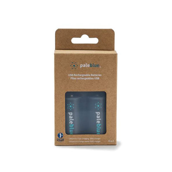 Pale Blue Lithium Ion Rechargeable C Batteries 2pk PBLPBCC