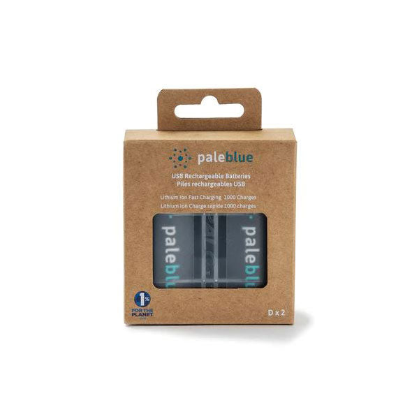 Pale Blue Lithium Ion Rechargeable D Batteries 2pk PBLPBDC

