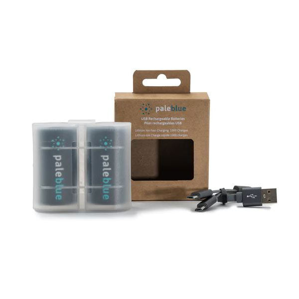 Pale Blue Lithium Ion Rechargeable D Batteries 2pk PBLPBDC