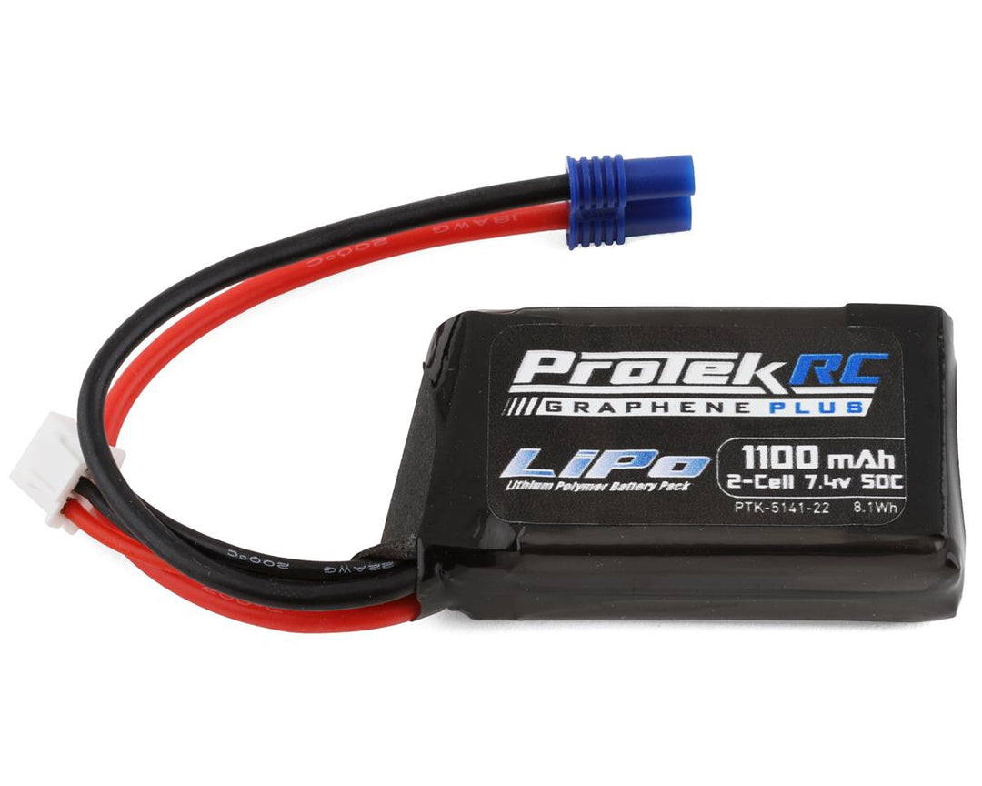 ProTek RC 2S 50C 1100mAh Losi Mini T/B & JRX2 LiPo Battery w/EC2 Connector PTK-5141-22
