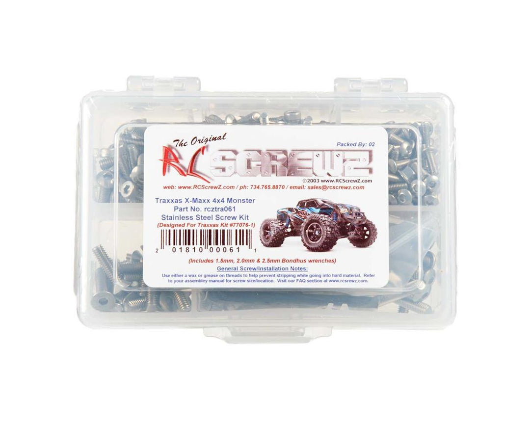 RC Screwz Stainless Steel Screw Kit Traxxax X-Maxx RCZTRA061