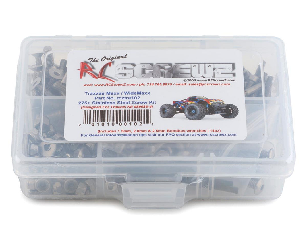 Traxxas Maxx, WideMaxx Stainless Steel Screw Kit RC Screwz RCZTRA102
