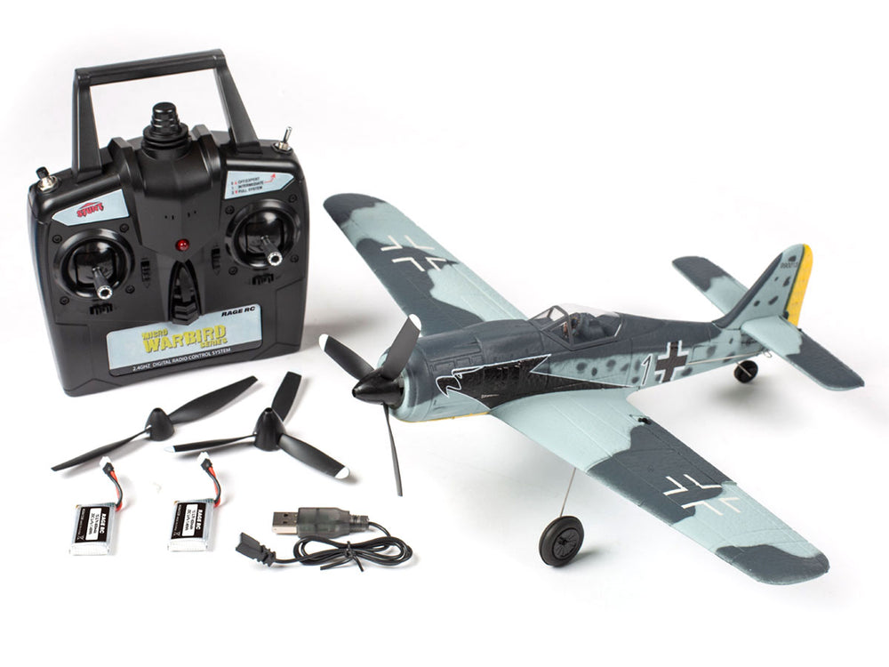 Focke-Wulf Fw 190 Micro RTF Airplane with PASS, RAGE RC, RGRA1308
