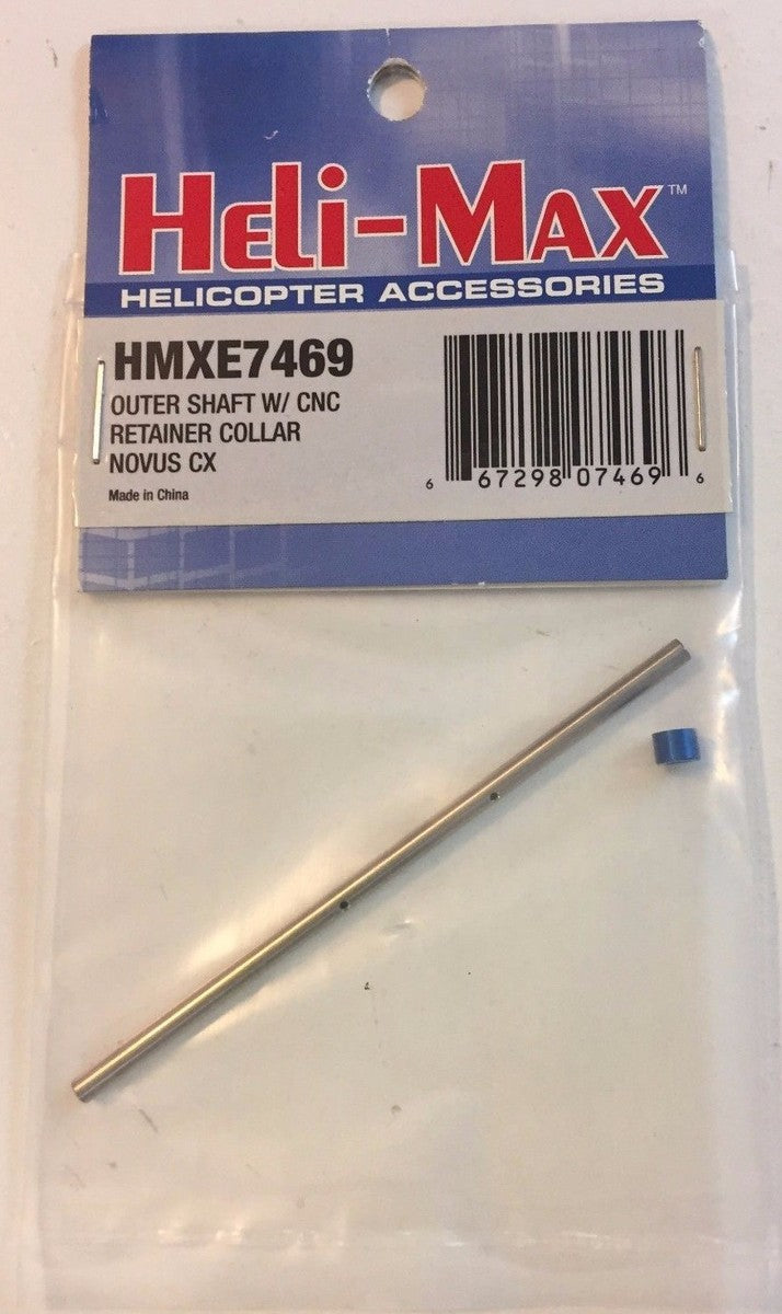 Helimax Outer Shaft w/CNC Retainer Collar Novus CX
