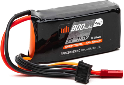 800mAh 3S 11.1V 50C LiPo, 18AW
